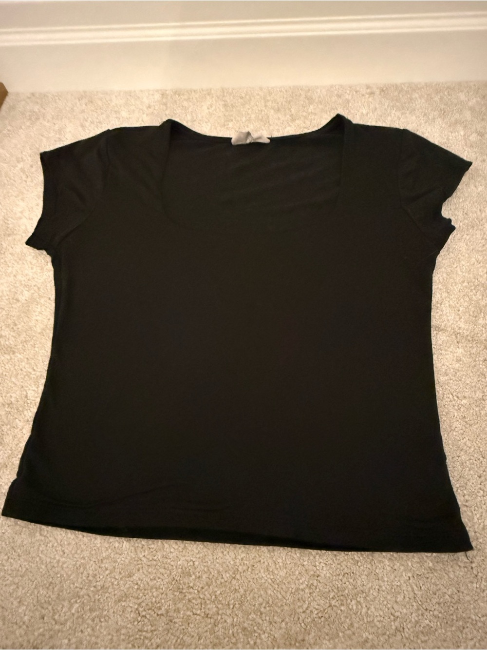 Women’s Black Short Sleeve Top square neck